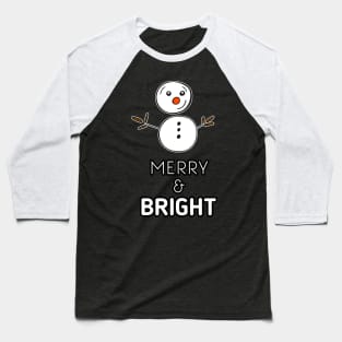 Merry & Bright Snowman Baseball T-Shirt